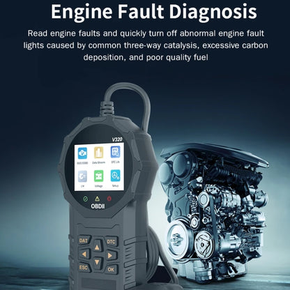 V320 Car OBD2 Diagnostic Instrument Fault Clear Code Reader, V320