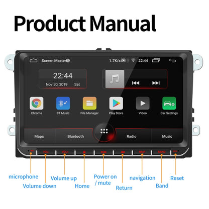 9093 HD 9 inch Car Android 8.1 Radio Receiver MP5 Player for Volkswagen, Support FM & Bluetooth & TF Card & GPS & WiFi with Decoding, 9 inch Support FM & Bluetooth & TF Card & GPS & WiFi with Decoding