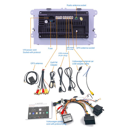 9093 HD 9 inch Car Android 8.1 Radio Receiver MP5 Player for Volkswagen, Support FM & Bluetooth & TF Card & GPS & WiFi with Decoding, 9 inch Support FM & Bluetooth & TF Card & GPS & WiFi with Decoding