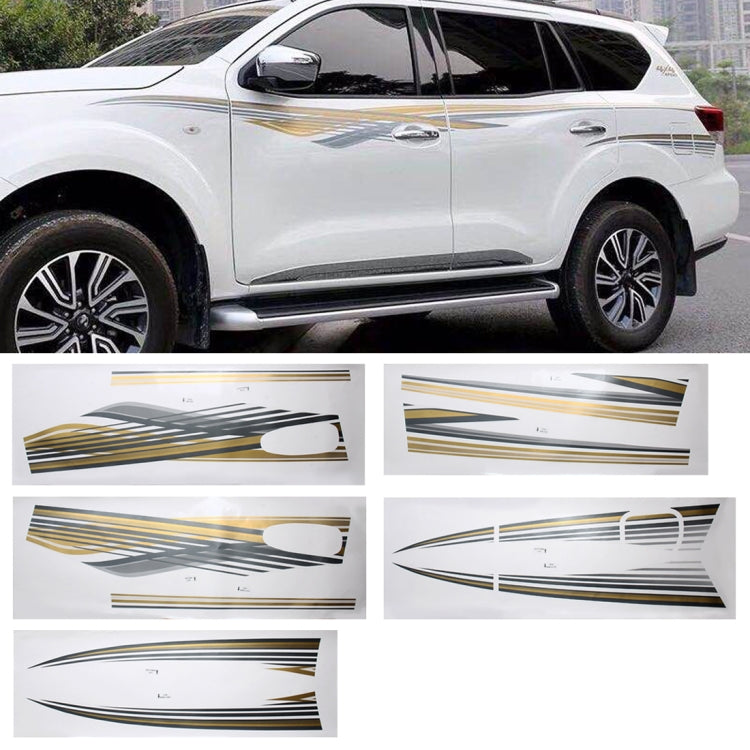 5 PCS SUV Body Decorative Strip Brand Car Streamline Shining Sticker for Nissan TERRA 2019, For Nissan TERRA 2019