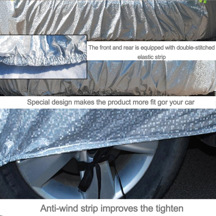 Aluminum Film PEVA Cotton Wool Anti-Dust Waterproof Sunproof Anti-frozen Anti-scratch Heat Dissipation SUV Car Cover with Warning Strips, Fits Cars up to 4.7m(183 inch) in Length, 183inch (M)/Fits Cars up to 4.7m(183 inch) in Length