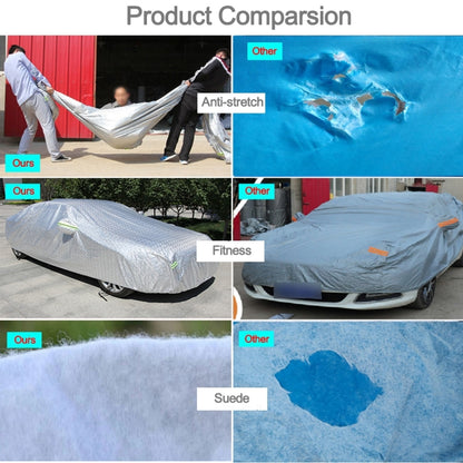 Aluminum Film PEVA Cotton Wool Anti-Dust Waterproof Sunproof Anti-frozen Anti-scratch Heat Dissipation SUV Car Cover with Warning Strips, Fits Cars up to 4.7m(183 inch) in Length, 183inch (M)/Fits Cars up to 4.7m(183 inch) in Length