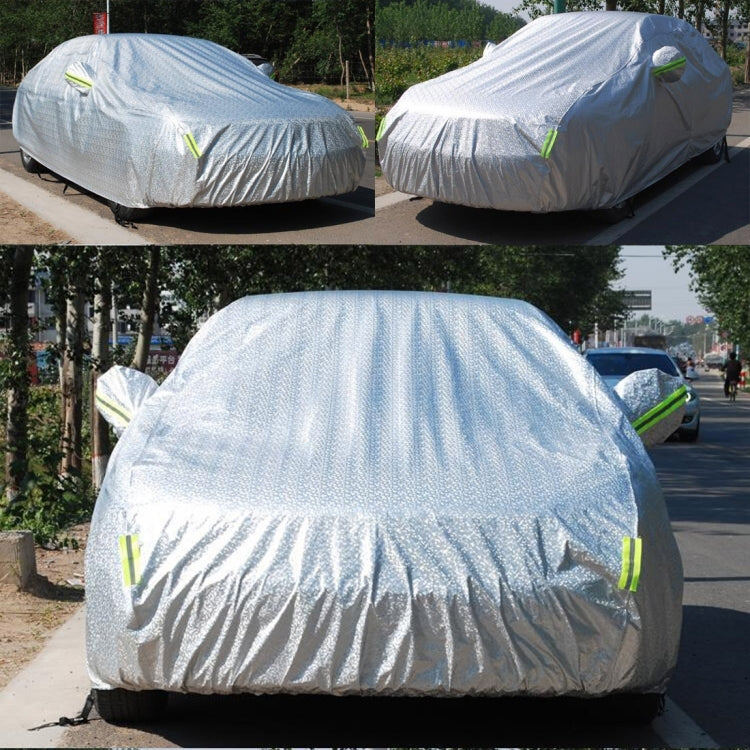 Aluminum Film PEVA Cotton Wool Anti-Dust Waterproof Sunproof Anti-frozen Anti-scratch Heat Dissipation SUV Car Cover with Warning Strips, Fits Cars up to 4.7m(183 inch) in Length, 183inch (M)/Fits Cars up to 4.7m(183 inch) in Length