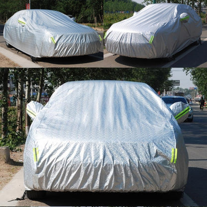 Aluminum Film PEVA Cotton Wool Anti-Dust Waterproof Sunproof Anti-frozen Anti-scratch Heat Dissipation SUV Car Cover with Warning Strips, Fits Cars up to 4.8m(187 inch) in Length, 187inch (L)/its Cars up to 4.8m(187 inch) in Length