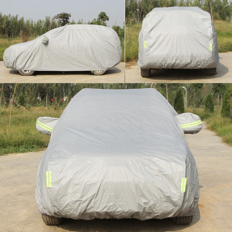 Oxford Cloth Anti-Dust Waterproof Sunproof Flame Retardant Breathable Indoor Outdoor Full Car Cover Sun UV Snow Dust Resistant Protection SUV Car Cover with Warning Strips, Fits Cars up to 4.8m(187 inch) in Length