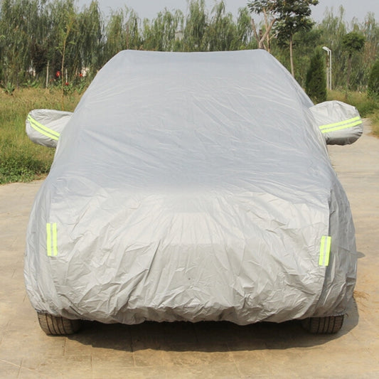 Oxford Cloth Anti-Dust Waterproof Sunproof Flame Retardant Breathable Indoor Outdoor Full Car Cover Sun UV Snow Dust Resistant Protection SUV Car Cover with Warning Strips, Fits Cars up to 5.1m(199 inch) in Length