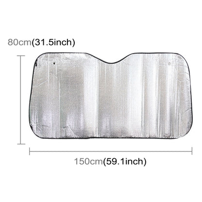 Silver Aluminum Foil Sun Shade Car Windshield Visor Cover Block Front Window Sunshade UV Protect, Size: 150 x 80cm, 150 x 80cm