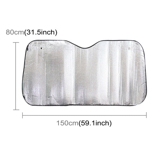 Silver Aluminum Foil Sun Shade Car Windshield Visor Cover Block Front Window Sunshade UV Protect, Size: 150 x 80cm, 150 x 80cm