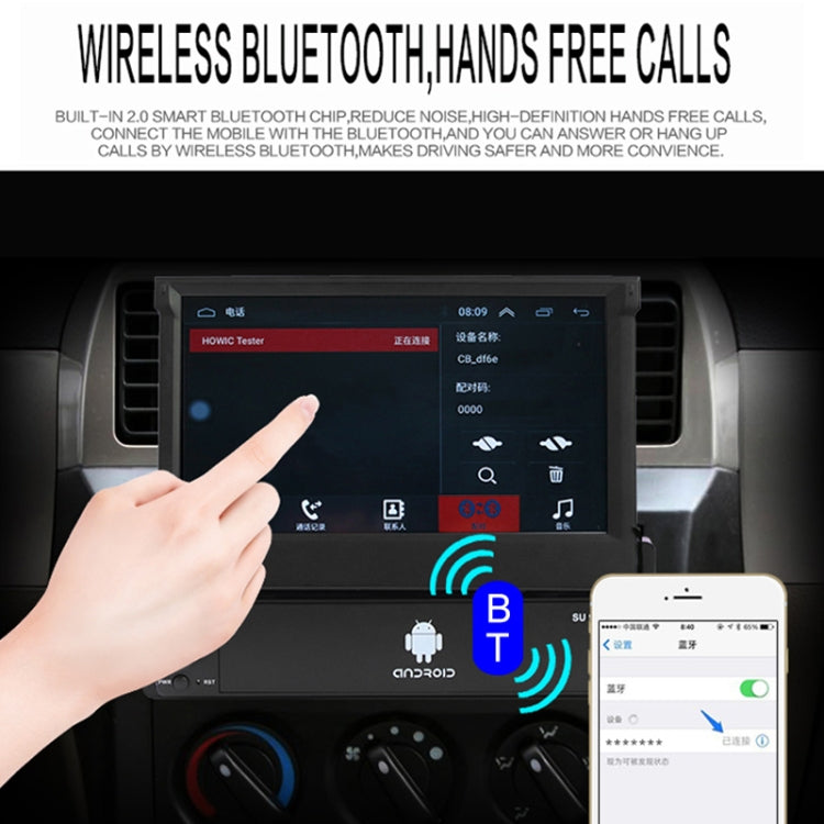 SU 9701 1GB+32GB 7 inch HD Foldable Universal Car Android Radio Receiver MP5 Player, Support FM & Bluetooth & TF Card & GPS & Phone Link & WiFi, 1GB+32GB