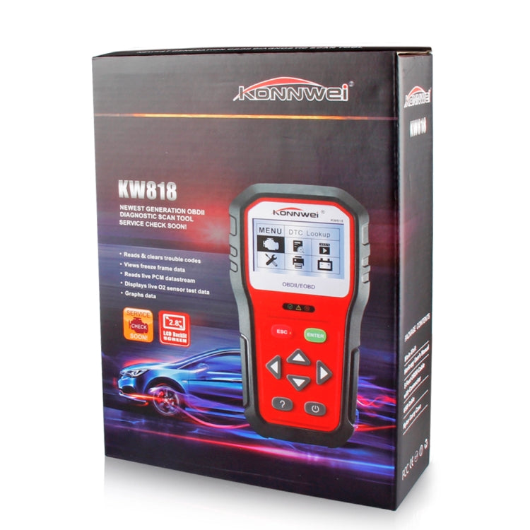 KONNWEI KW818 EOBD / OBDII Car Auto Diagnostic Scan Tools CAN Code Reader Scanner (Only for 12V Gasoline Car), KW818