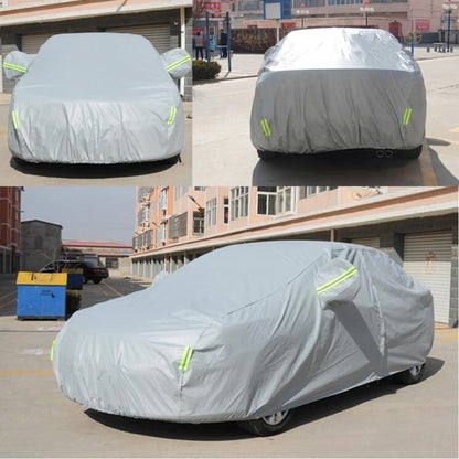 PVC Anti-Dust Sunproof Sedan Car Cover with Warning Strips, Fits Cars up to 5.1m(199 inch) in Length, 199inch (XXL)