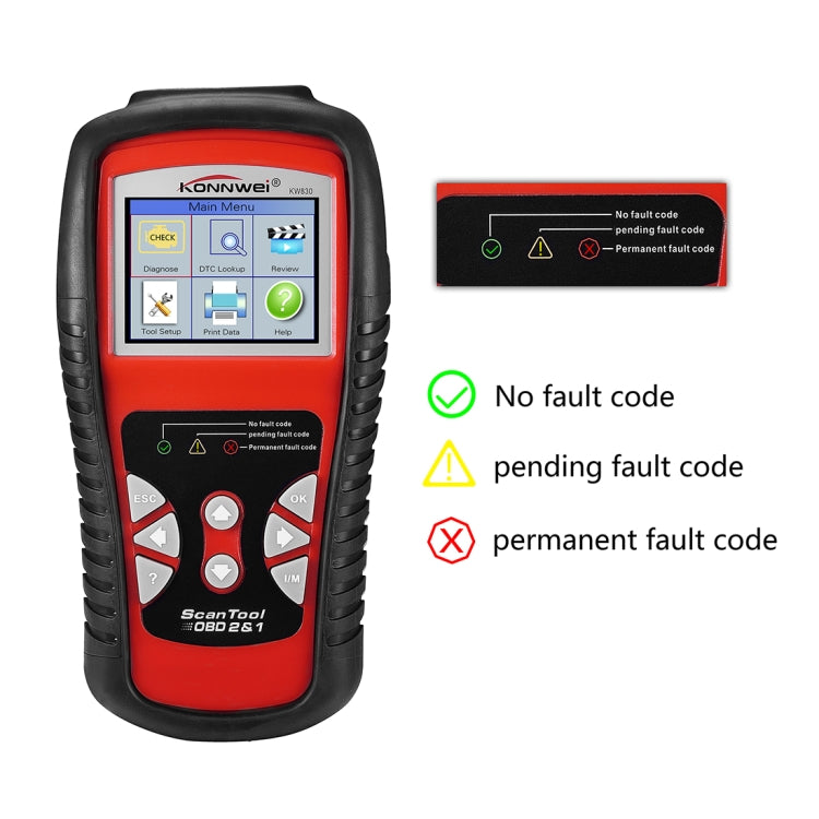 KONNWEI KW830 OBDII / CAN Car Auto Diagnostic Scan Tools  Auto Scan Adapter Scan Tool  Supports 8 Languages and 6 Protocols (Can Also Detect Battery and Voltage, Only Detect 12V Gasoline Car), KW830