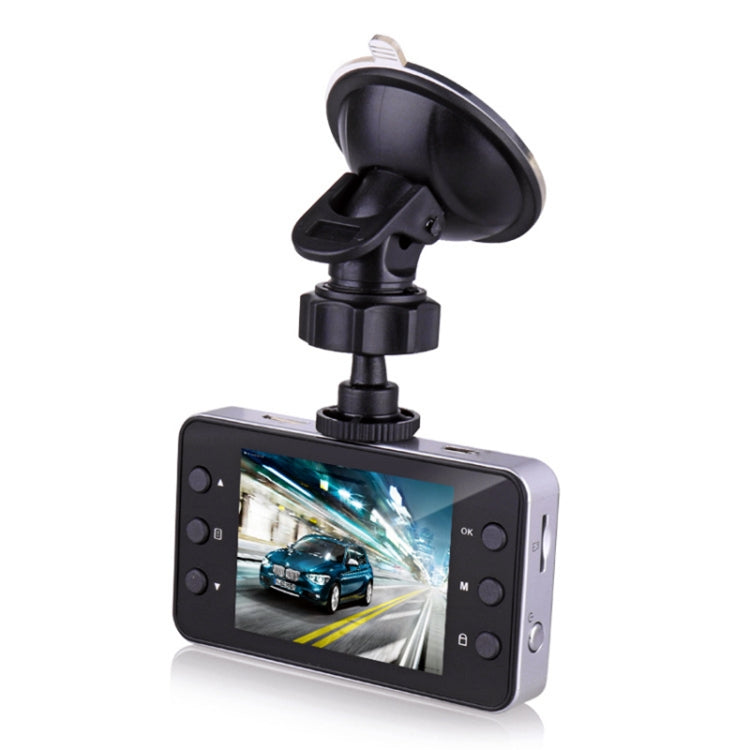 K6000 2.3 inch 90 Degrees Wide Angle Full HD 720P Video Car DVR, Support TF Card (32GB Max) / Motion Detection, with 2 Night Vision Fill Lights, K6000