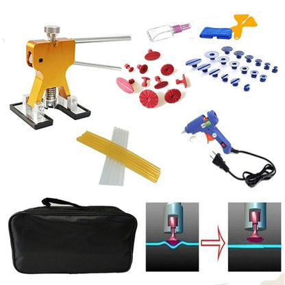 44 in 1 Auto Car Metal PDR Dent Lifter-Glue Puller Tab Hail Removal Paintless Car Dent Repair Tools Kit, with 20W Glue Gun, US Plug or EU Plug, 44 in 1