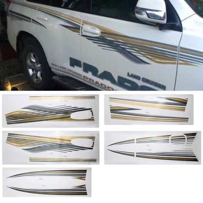 5 PCS SUV Body Decorative Strip Brand Car Streamline Shining Sticker for Toyota Prado 2010 Version, For 2010 Version Prado