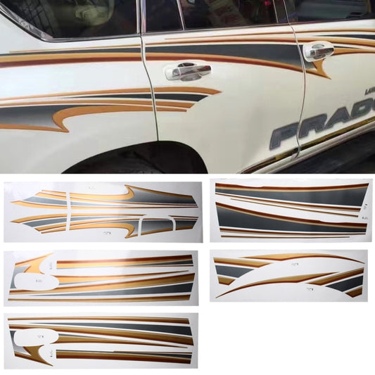 5 PCS SUV Body Decorative Strip Brand Car Streamline Shining Sticker for Toyota Prado4000 2011 Version, For 2011 Version Prado 4000