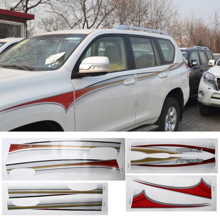 4 PCS SUV Body Decorative Strip Brand Car Streamline Shining Sticker for Toyota Prado 2015 Version, For 2015 Version Prado