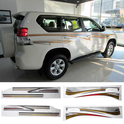 4 PCS SUV Body Decorative Strip Brand Car Streamline Shining Sticker for Toyota Prado 2016 Version, For 2016 Version Prado