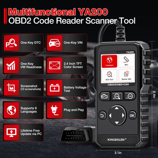 KINGBOLEN YA200 OBD2 Car Fault Diagnosis Tool Fault Analyzer, YA200