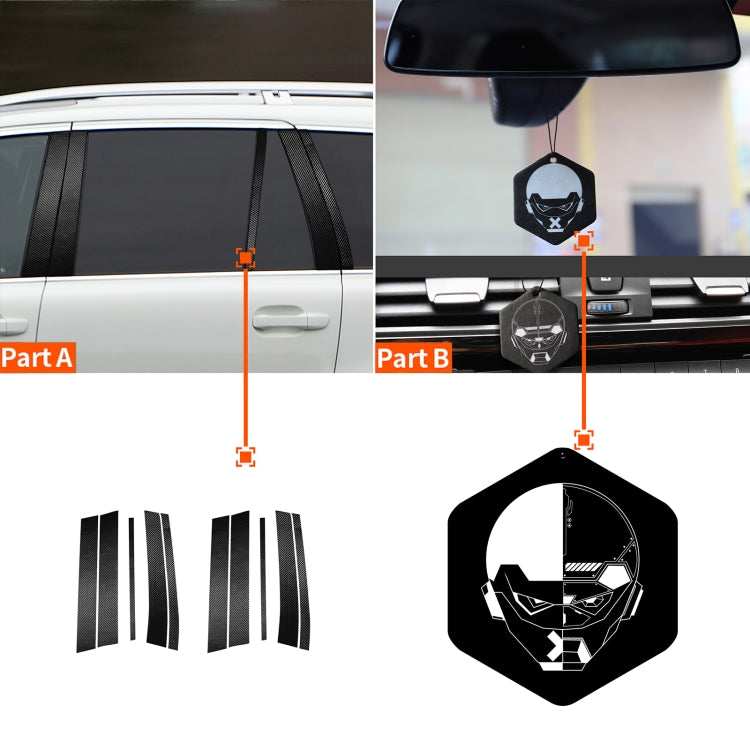 10 in 1 Car Carbon Fiber Door and Window Pillar Decorative Sticker for Volvo XC90 2003-2014, Left and Right Drive Universal, Door and Window Pillar