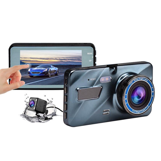 4 inch Touch Screen Car 2.5D HD 1080P Dual Recording Driving Recorder DVR Support Parking Monitoring / Loop Recording, 4 inch Touch Screen