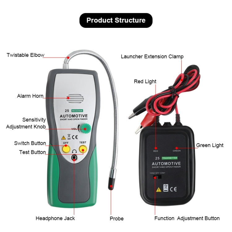 DUOYI DY25 Car Tester Cable Short & Open Circuit Finder Tester Tracer Diagnose Tone Line Finder, DY25