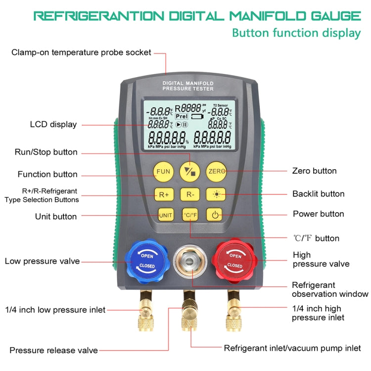 DUOYI DY517 Car Air Conditioning Repair Electronic Refrigerant Meter Air Conditioning Fluoride Meter, DY517