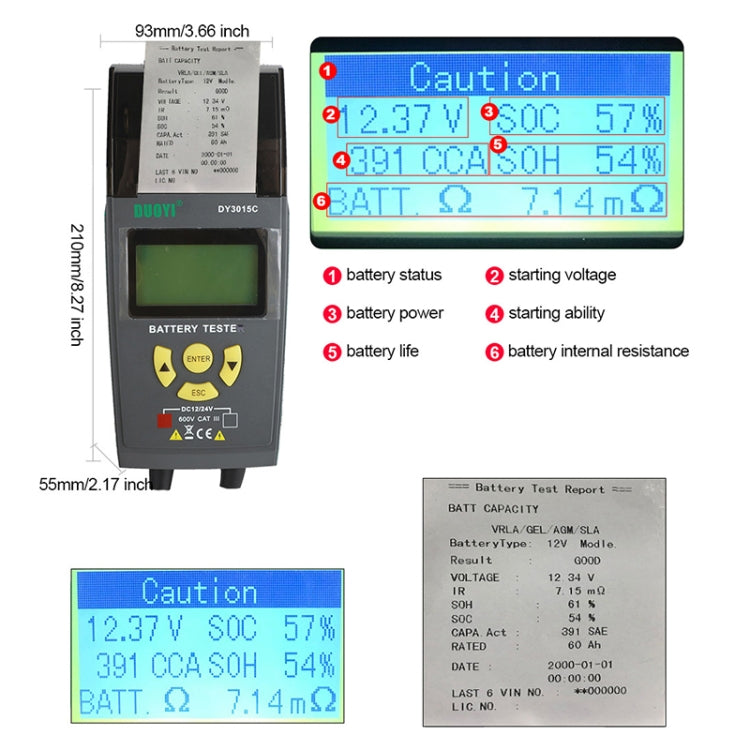 DUOYI DY3015C Car 24V Battery Tester, DY3015C