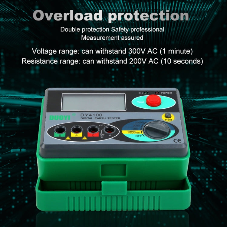 DUOYI DY4100 High-precision Digital Ground Resistance Meter Resistance Tester, DY4100