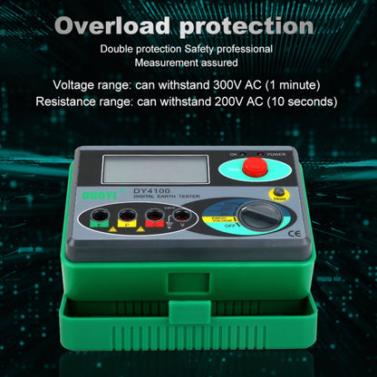 DUOYI DY4100 High-precision Digital Ground Resistance Meter Resistance Tester, DY4100