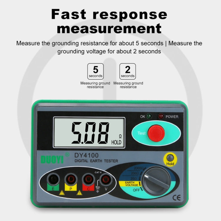 DUOYI DY4100 High-precision Digital Ground Resistance Meter Resistance Tester, DY4100