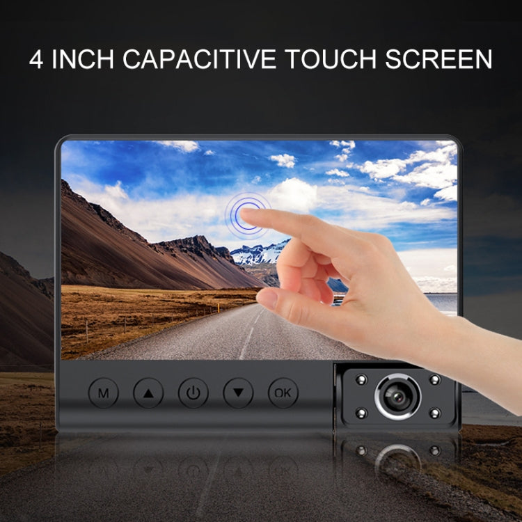 4 inch Touch Screen Car Rearview Mirror HD 1080P Three Recording Driving Recorder DVR Support Motion Detection / Loop Recording, 4 inch Touch Screen