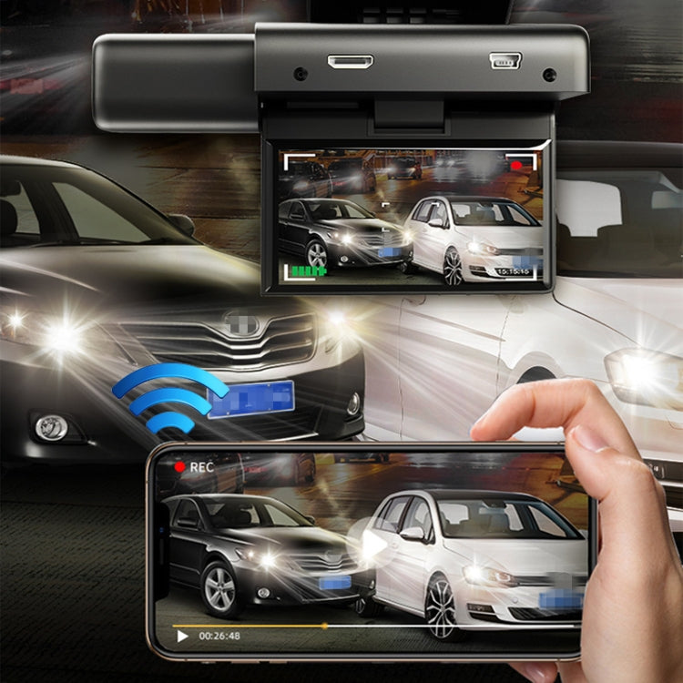 V8 HD 3 inch Car Night Vision Driving Recorder Hisilicon Scheme with 1080P Rear Camera, V8 with 1080P Rear Camera