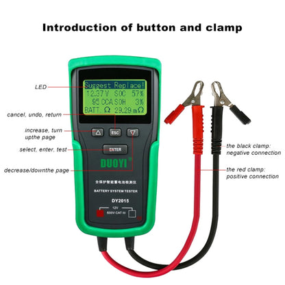 DUOYI DY2015 Car 12V Battery Tester Digital Diagnostic Tools, DY2015