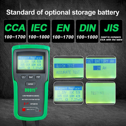 DUOYI DY2015 Car 12V Battery Tester Digital Diagnostic Tools, DY2015