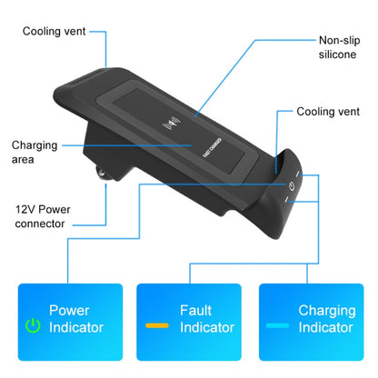 HFC-1063 Car Qi Standard Wireless Charger 10W Quick Charging for Toyota Alphard 2015-2021, Left Driving, HFC-1063