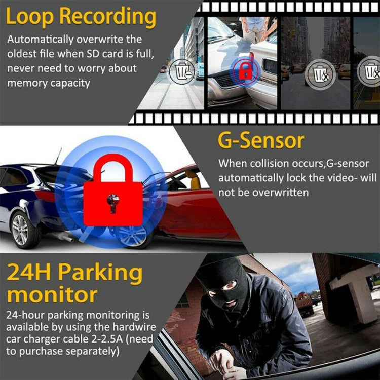 H808 4 inch Car HD Double Recording Driving Recorder, H808 Double Recording