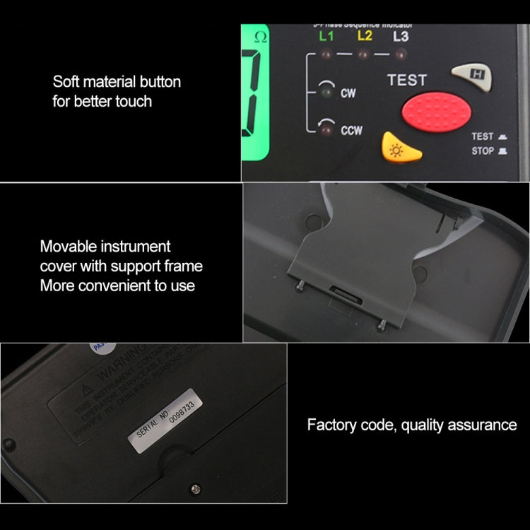 DUOYI DY5500 Car 4 in 1 Digital Multifunction Resistance Tester Insulation Earth Multimeter, DY5500