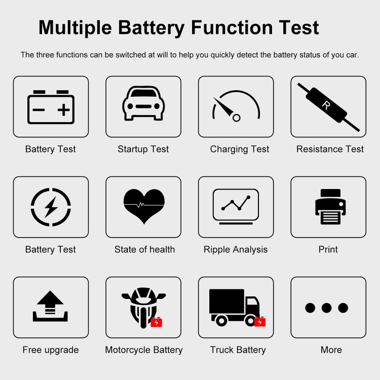 KONNWEI KW720 Car 3.2 inch 6V-24V Lead-acid Battery Tester with Printer, KW720