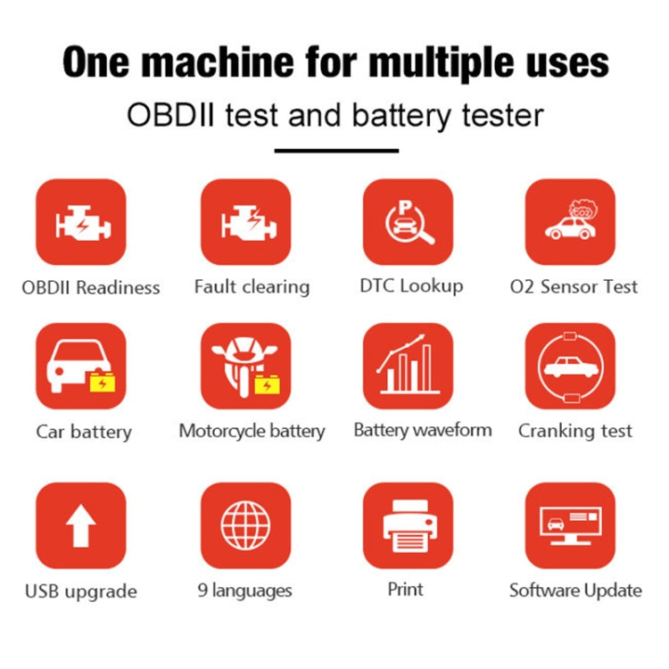 KONNWEI KW870 2 in 1 Car OBD2 Fault Diagnosis + Battery Tester, KW870