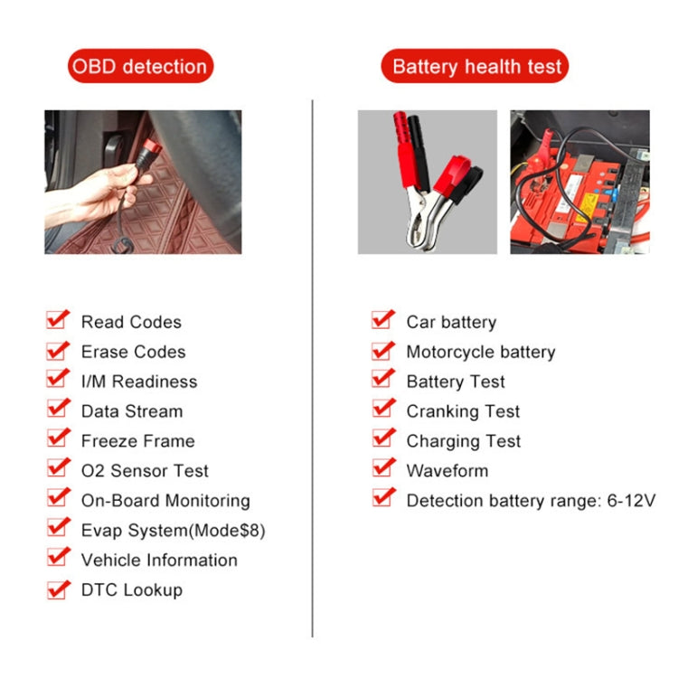 KONNWEI KW870 2 in 1 Car OBD2 Fault Diagnosis + Battery Tester, KW870