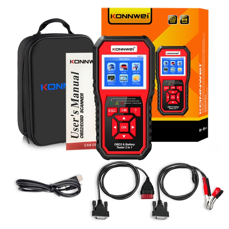 KONNWEI KW870 2 in 1 Car OBD2 Fault Diagnosis + Battery Tester, KW870