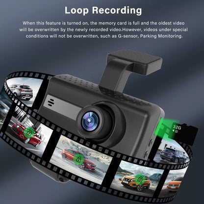 Front and Inner Dual Camera HD Infrared Night Vision Car Dash Cam Driving Recorder, Front and Inner