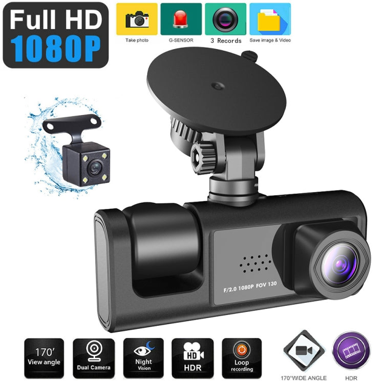 A1 3-lens Video HD Night Vision Car Driving Recorder, A1