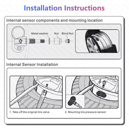 Car High Precision Solar Charging Tire Pressure Monitoring System TPMS, Built-in Voice Sensor, Built-in Voice Sensor