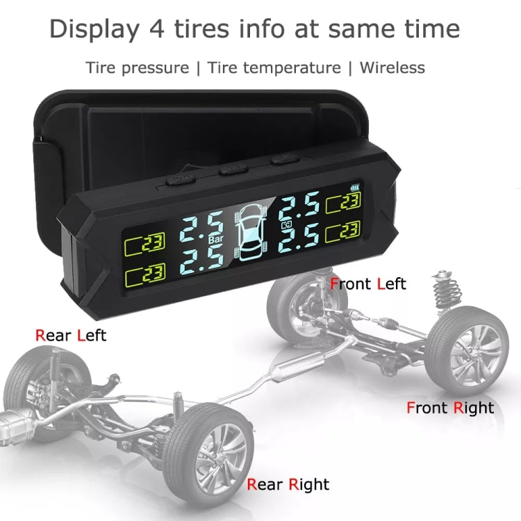 Car High Precision Solar Charging Tire Pressure Monitoring System TPMS, Built-in Voice Sensor, Built-in Voice Sensor