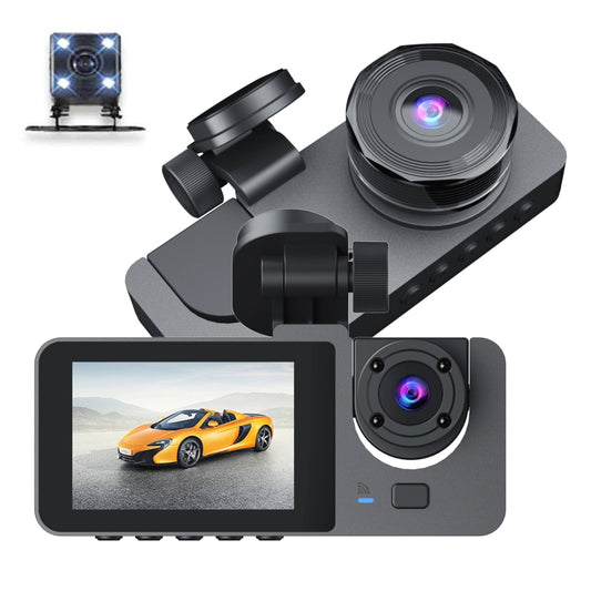 A2 Triple Lens Car Dash Camera Driving Recorder, A2 (Black), A2 (Gold)