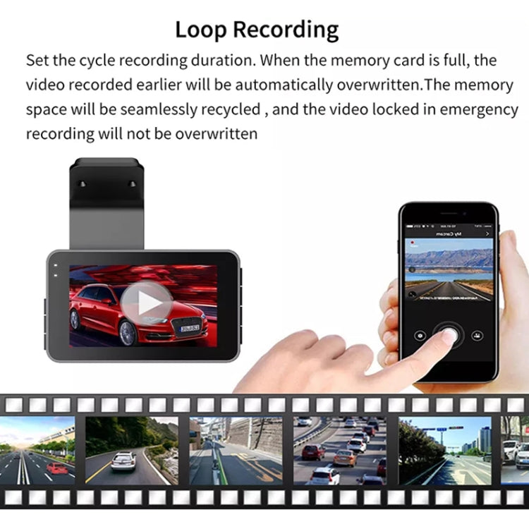 D907 3.0 inch Screen HD Single Recording Night Vision WiFi Car Dash Cam Driving Recorder Single Lens Reversing Video, D907-1