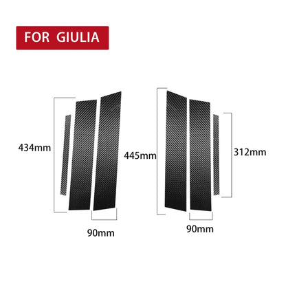 For Alfa Romeo Giulia Carbon Fiber Car B / C / Middle Pillar Door Window Decorative Sticker,Left and Right Drive Universal, Door Window