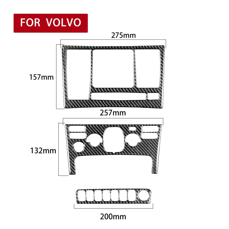 Car Carbon Fiber Control Panel Set B Decorative Sticker for Volvo XC90 2003-2014, Left and Right Drive Universal, Control Panel Set B